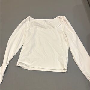 Hollister White Fitted Long Sleeve Blouse